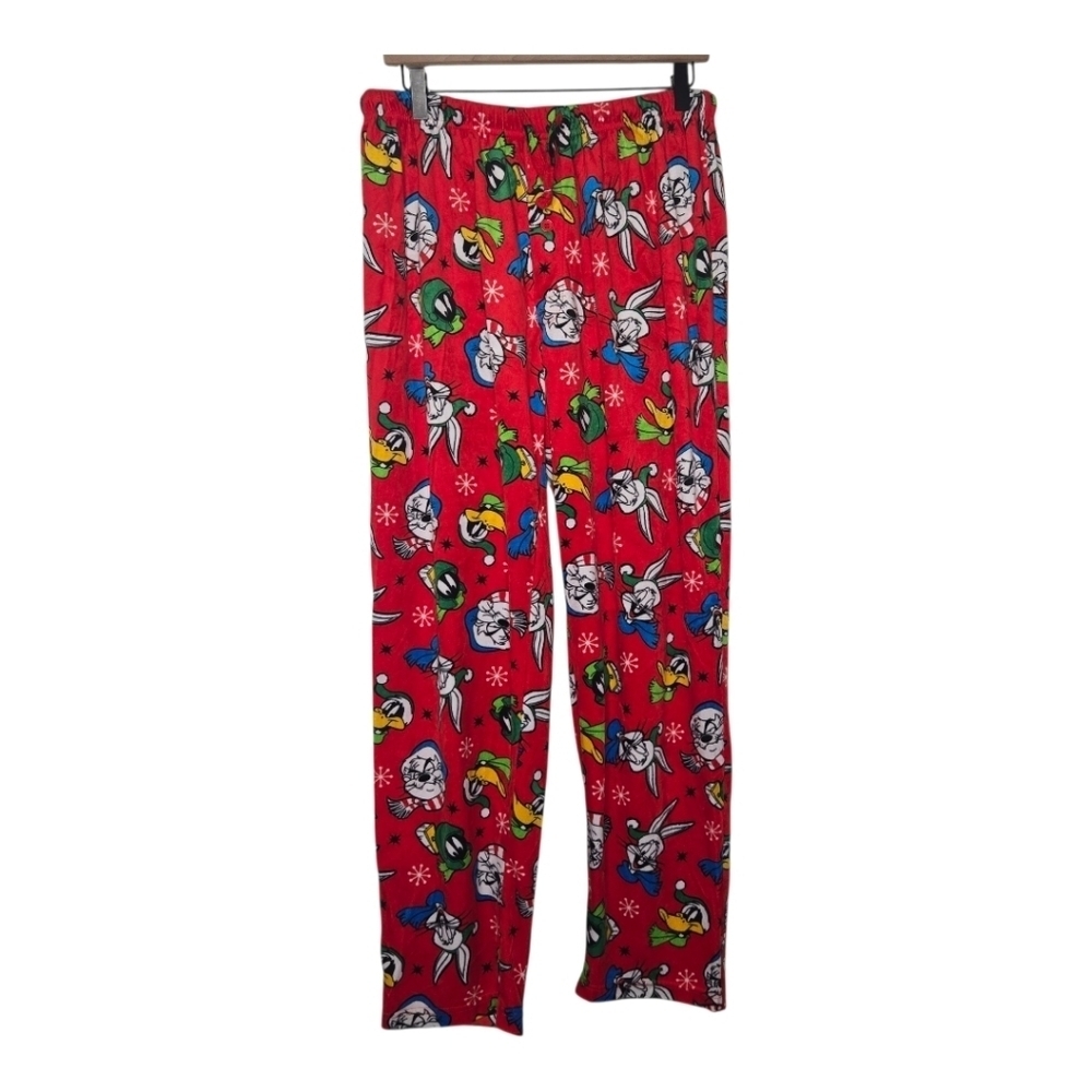 Looney Tunes Womens Red Holiday Christmas Soft Fleece Pajama Pants XL